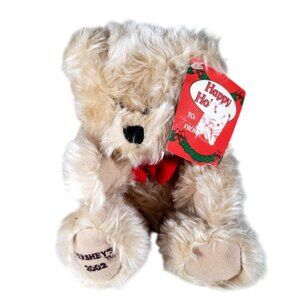 Hersheys 2002 Teddy Bear Plush Fluffy Tan Happy Holidays Target Brand With Tags